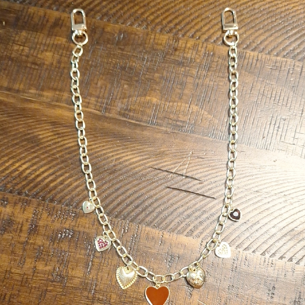 Gold Heart Bag Charm Swag